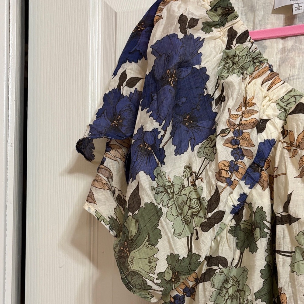 Hayden Women's Floral Blouse - Blue, Green, and Cream - Picture 8 of 13